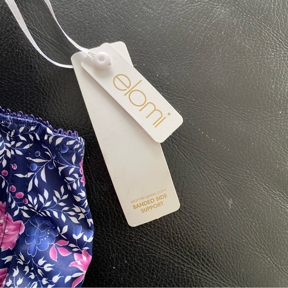 NEW Elomi Megan Bra EL8860 Wide Band Underwire Navy Blue Pink Floral Size 40E - Picture 4 of 10